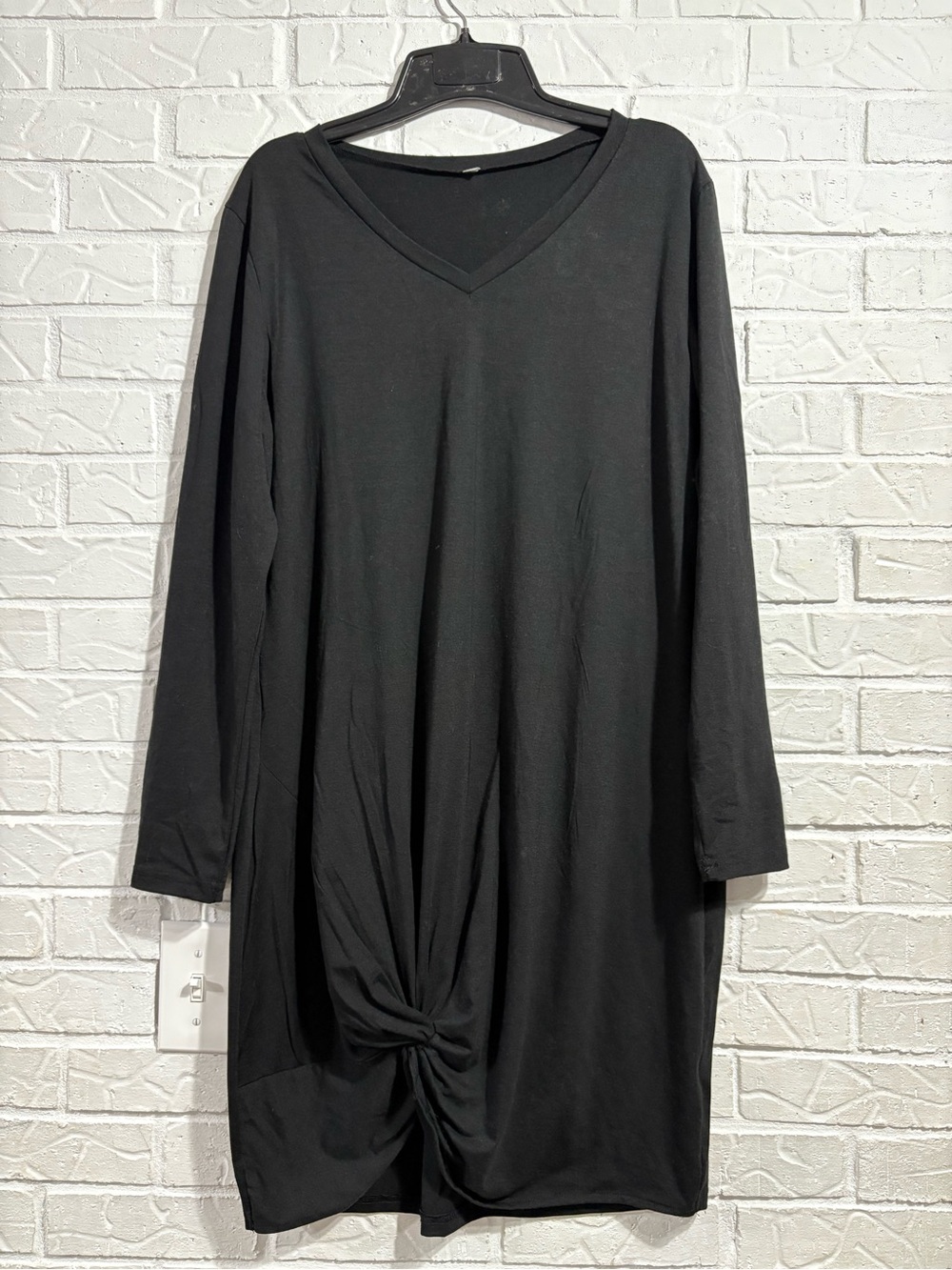 Chic Black Dress with Knot Accent